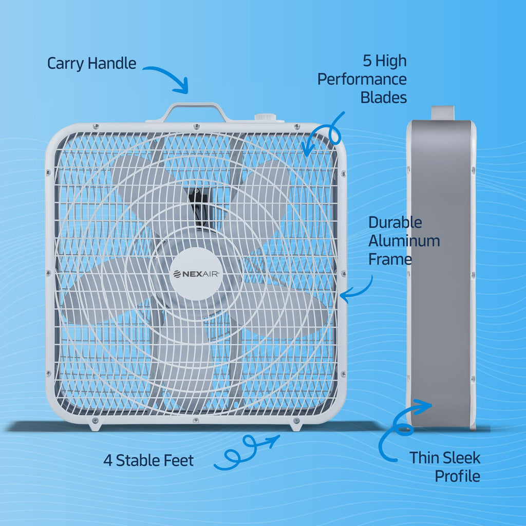 20" 3 Speed Floor Box Fan with Child Safety Grill T261