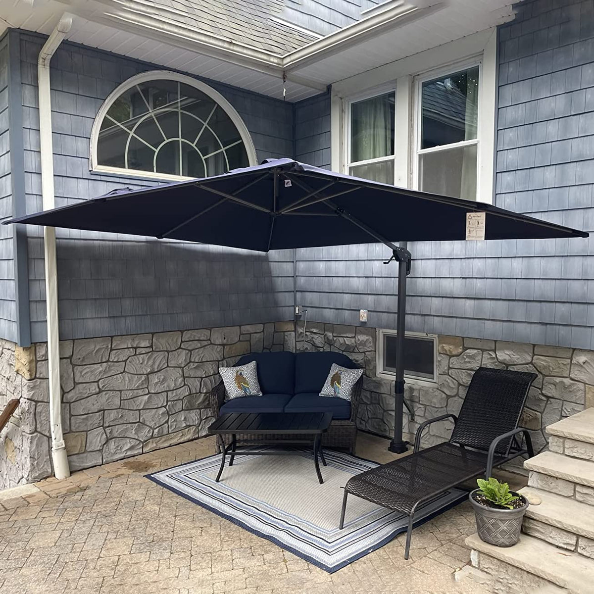 Navy Rectangle Patio Umbrella Z25886