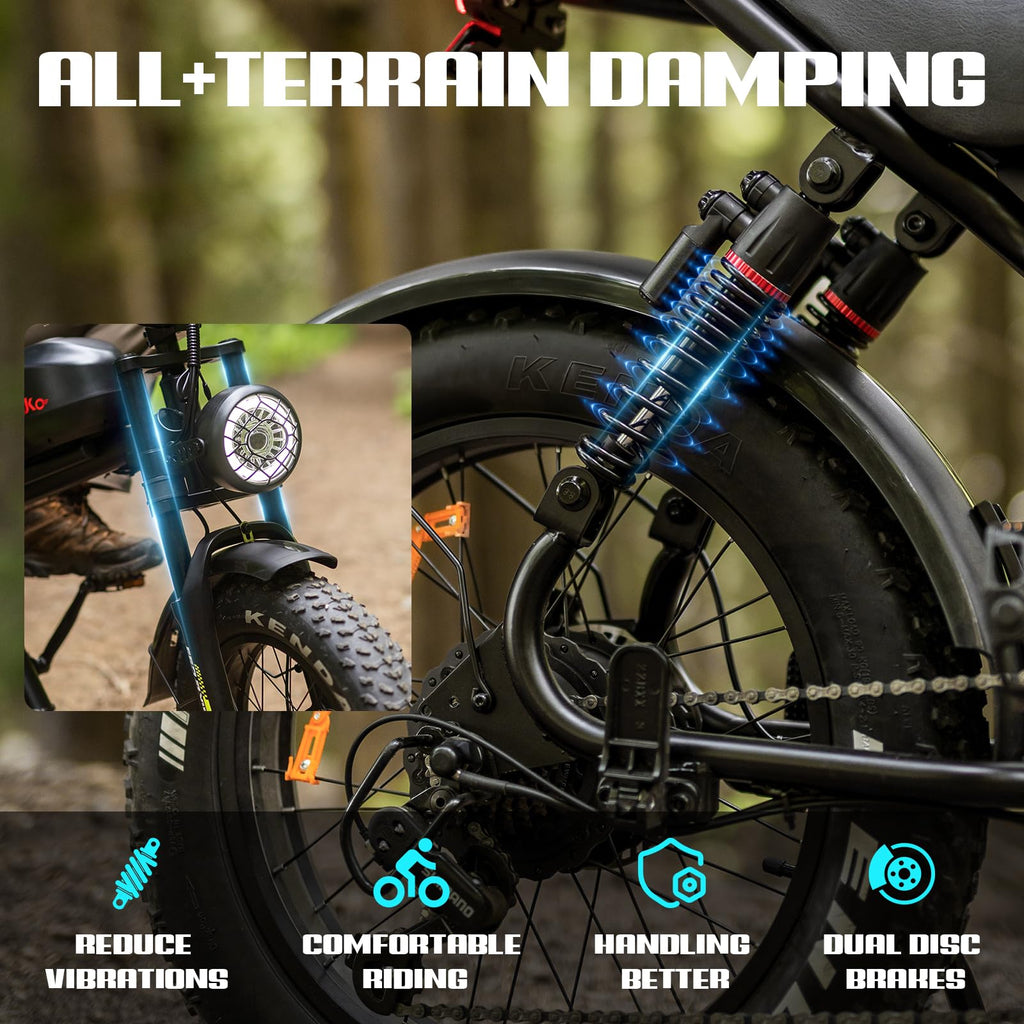 Peak 1500W 48V 20Ah 20'' Fat Tire 7-Speed Electric Bike L1748