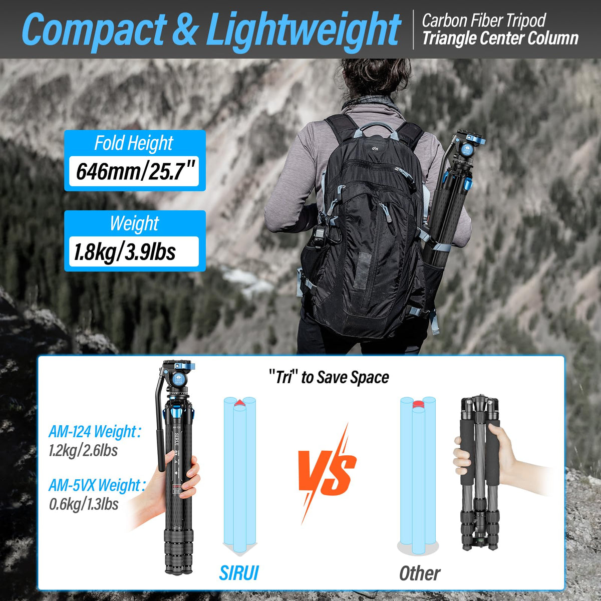 Carbon Fiber Camera Tripod with Fluid Head Z841168