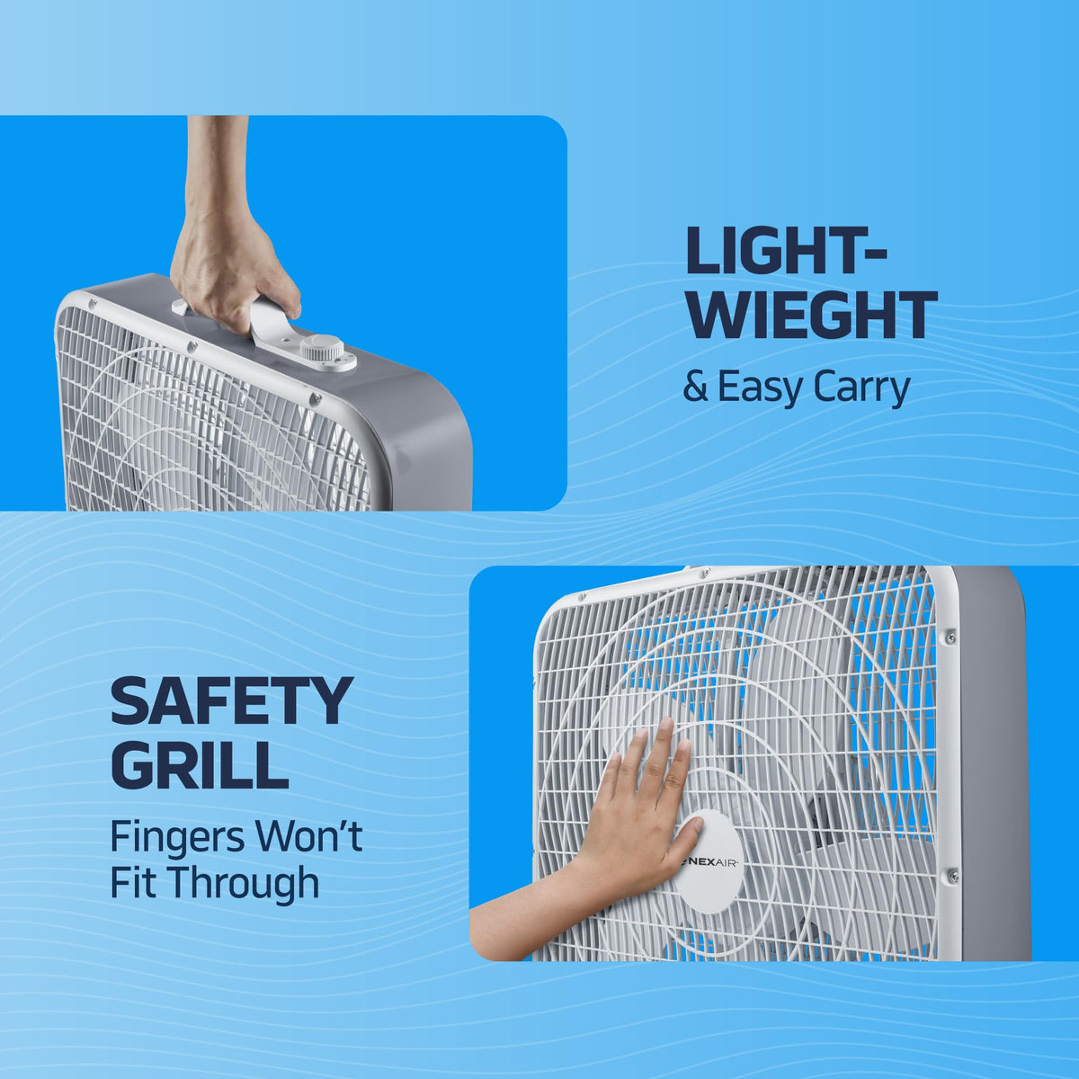 20" 3 Speed Floor Box Fan with Child Safety Grill T261
