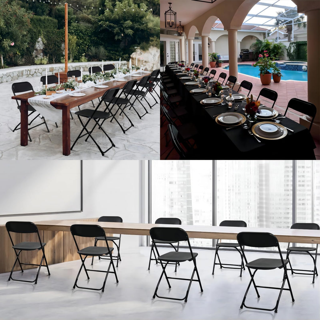 10 Pack Black Plastic Folding Chair J659