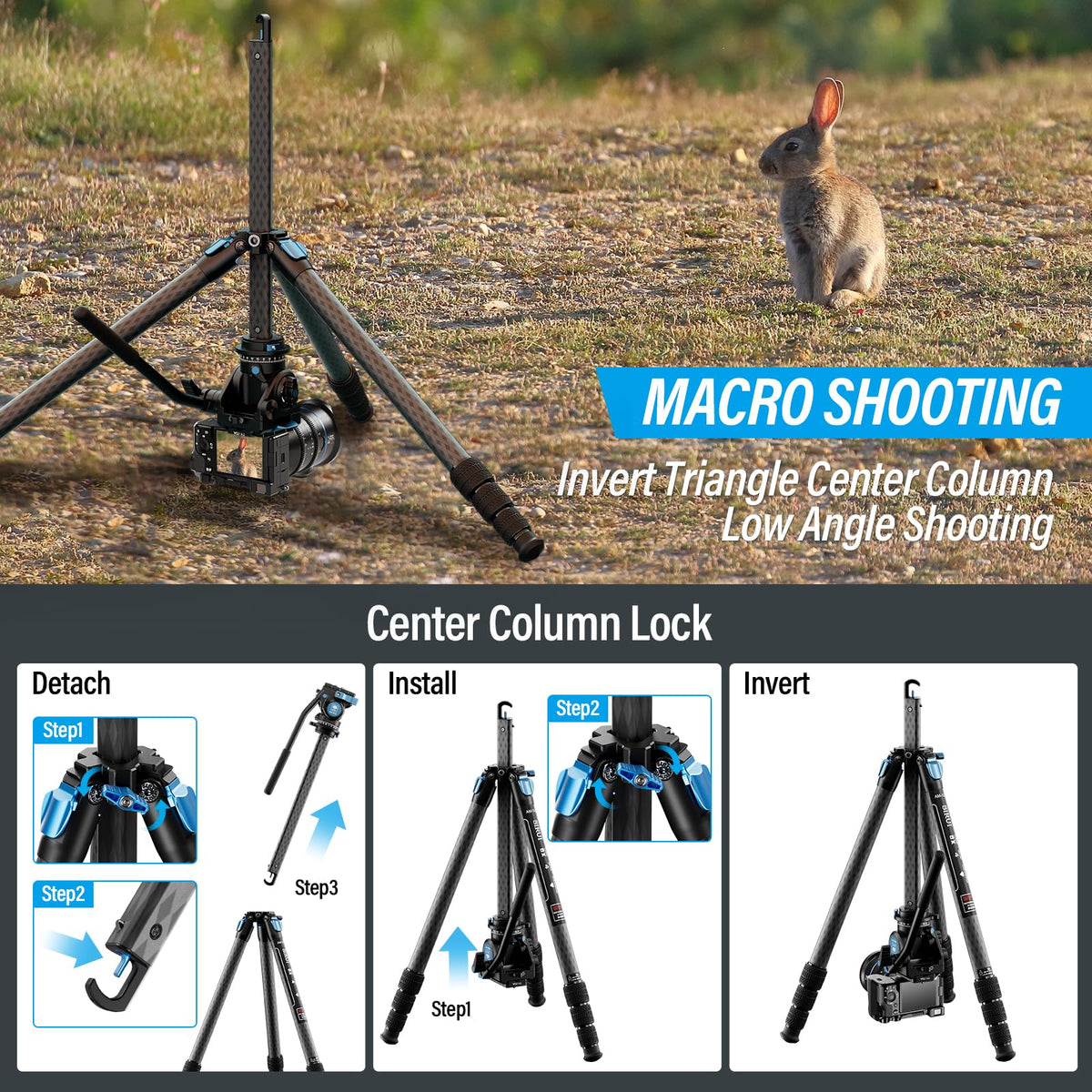 Carbon Fiber Camera Tripod with Fluid Head Z841168