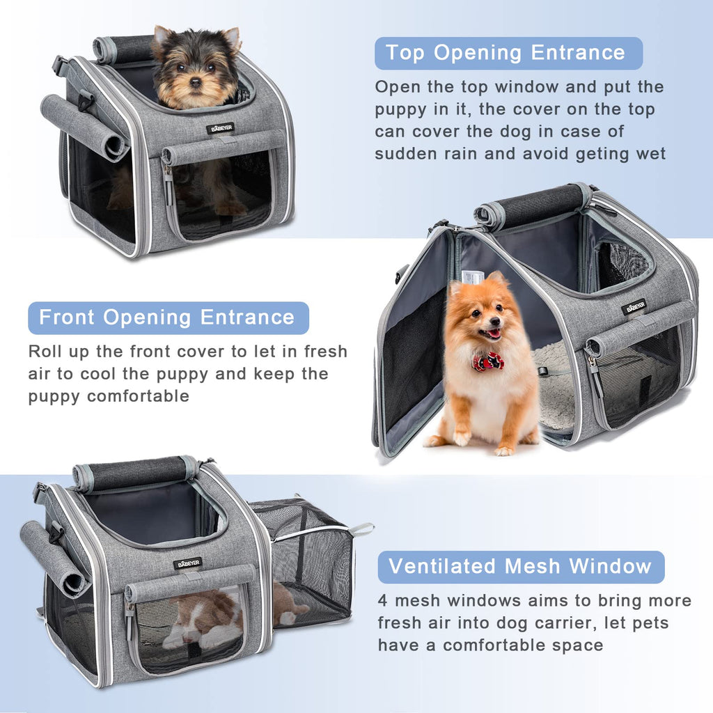 Expandable Soft-Sided Pet Carrier Backpack with 4 Open Doors, 4 Mesh Windows Z73825