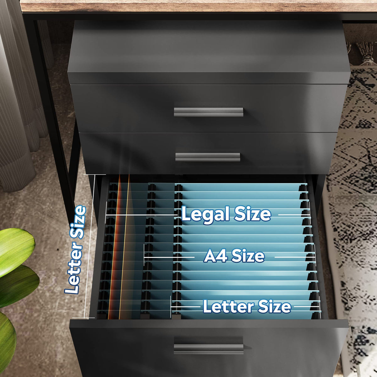 3 Drawer Wood File Cabinet S232