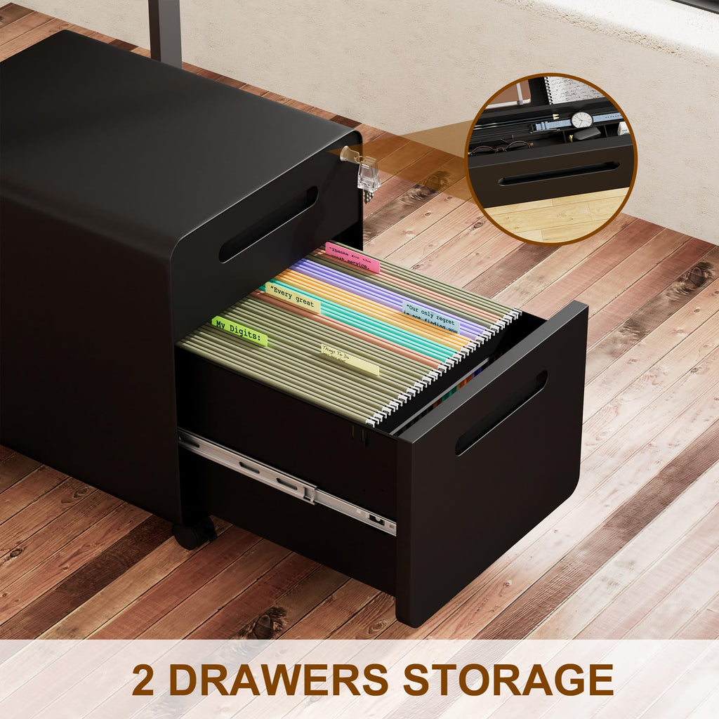 2 Drawer Mobile File Cabinet with Lock C4232