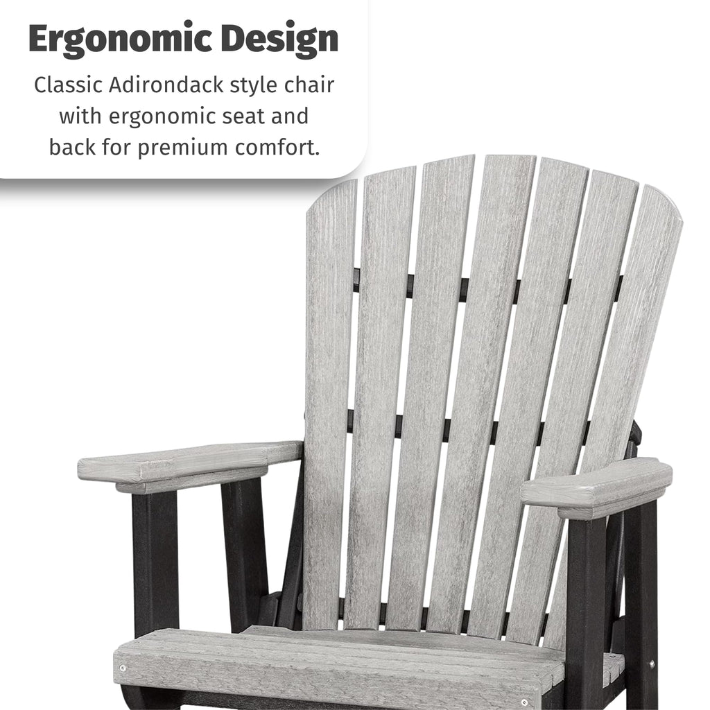 Tudor Brown Cedar Poly Adirondack Glider Outdoor Chair Q76086