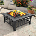 32 Inch Square Metal Wood Burning Fire Pit Q61682