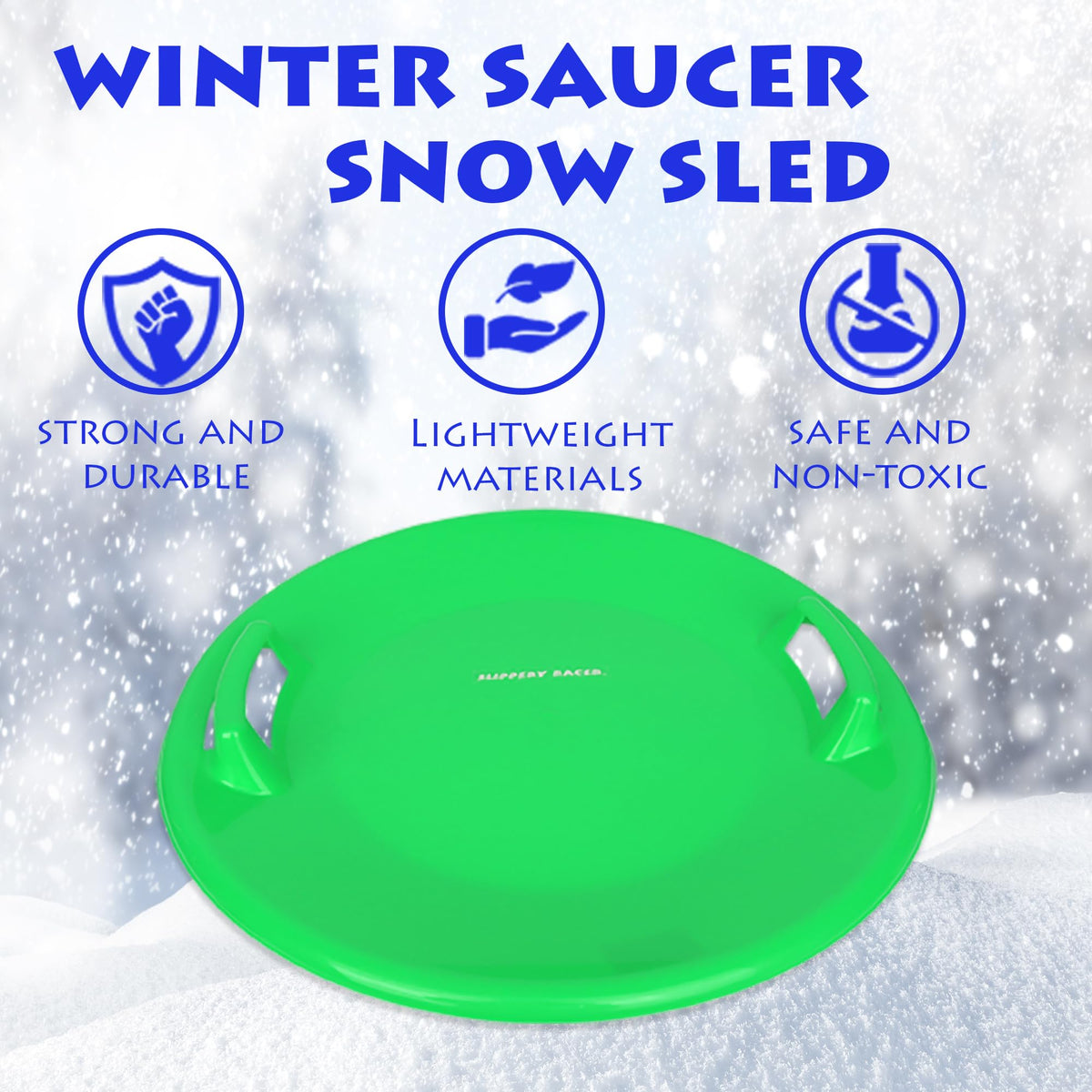 Kids Plastic Toboggan Snow Sled with Pull Rope Q7247