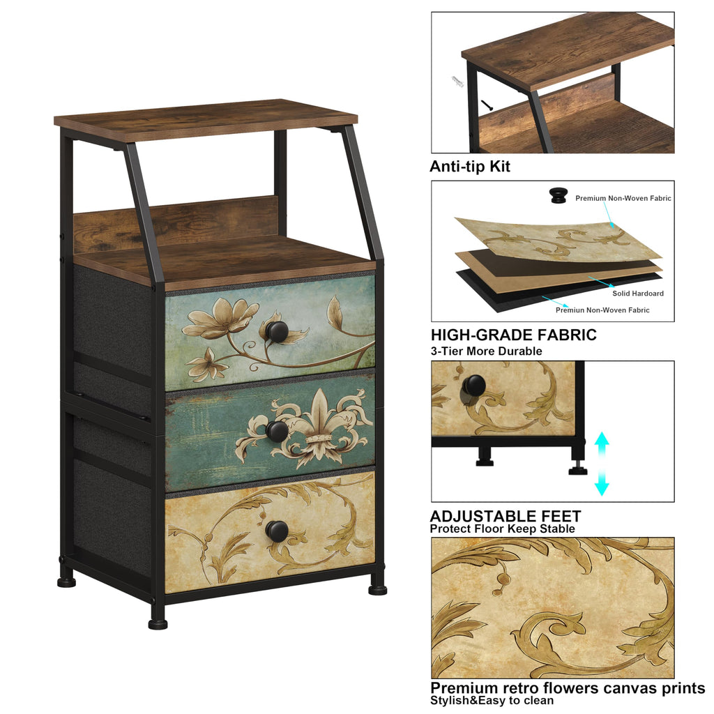 Fabric Drawers Dresser Storage Tower E6788