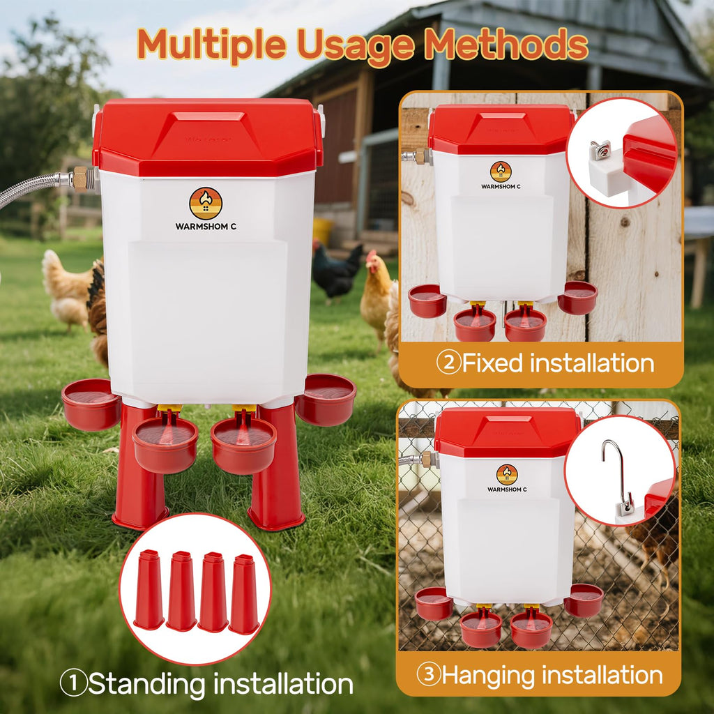 Automatic Chicken Waterer with Stainless Steel Hose H589603