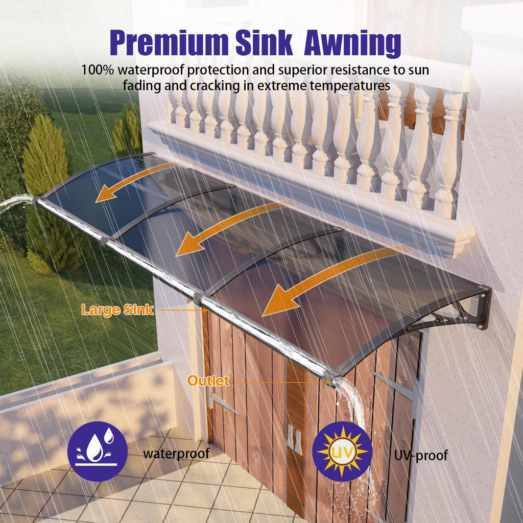 32" x 48" Window Door Awning Canopy with Drainage X95276