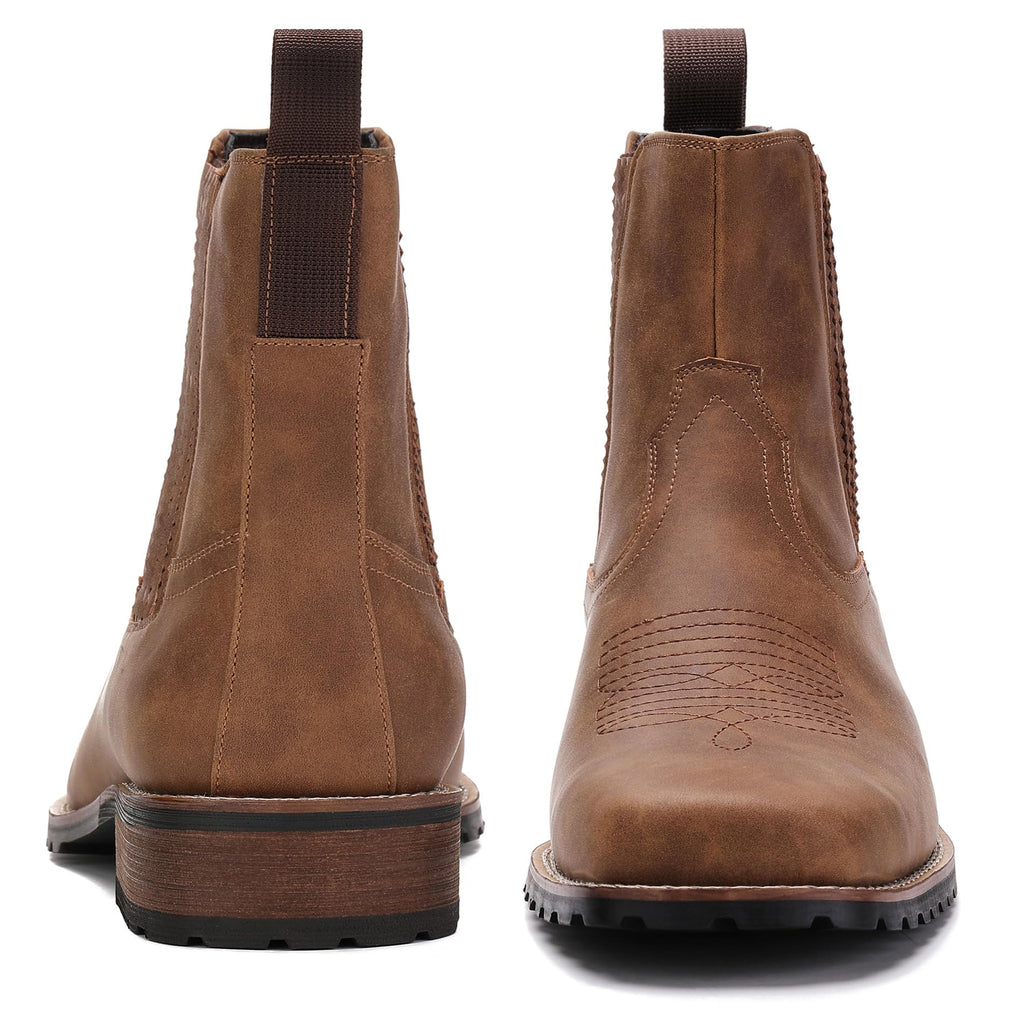 Cowboy Boots for Men Embroidery Square Toe O85955