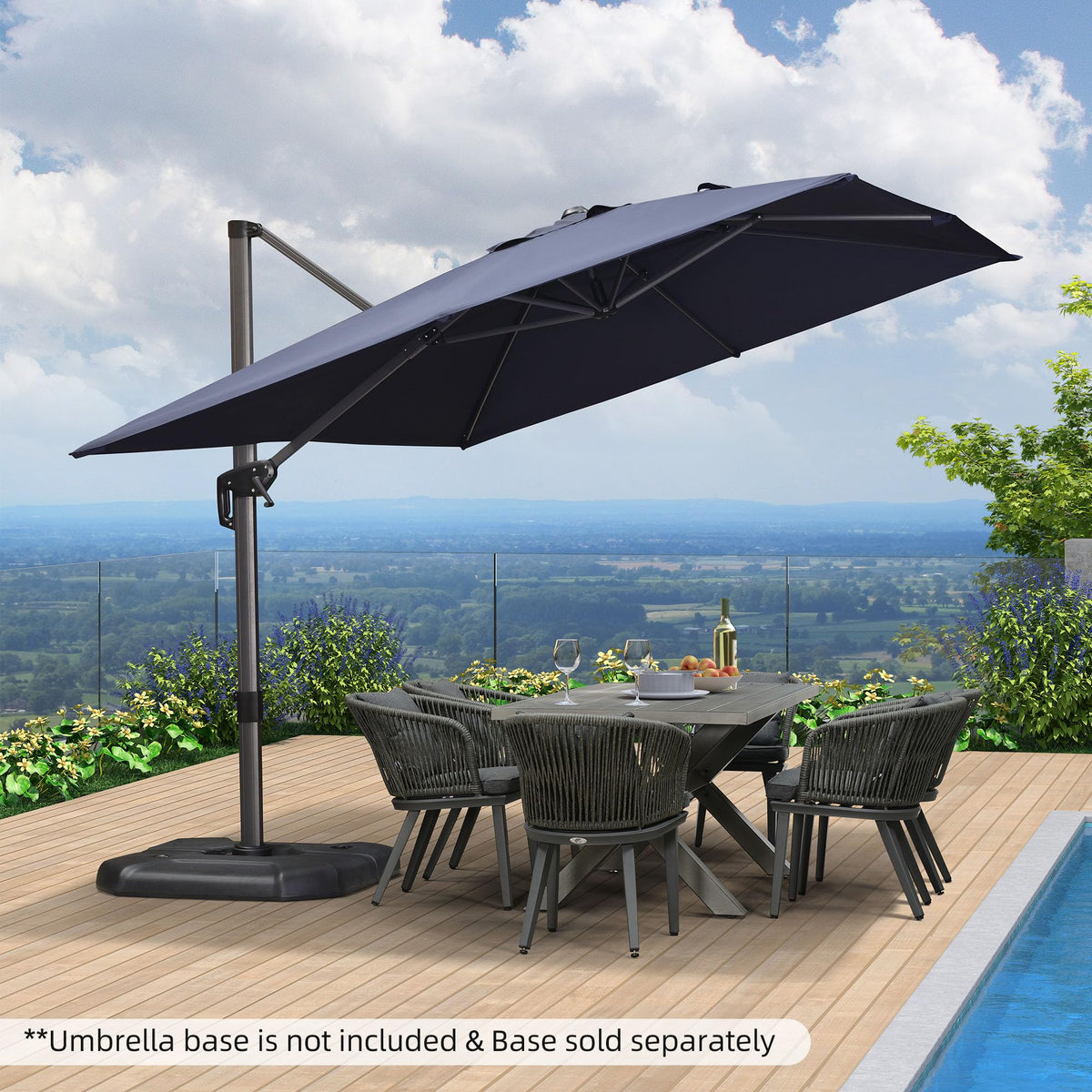 Navy Rectangle Patio Umbrella Z25886