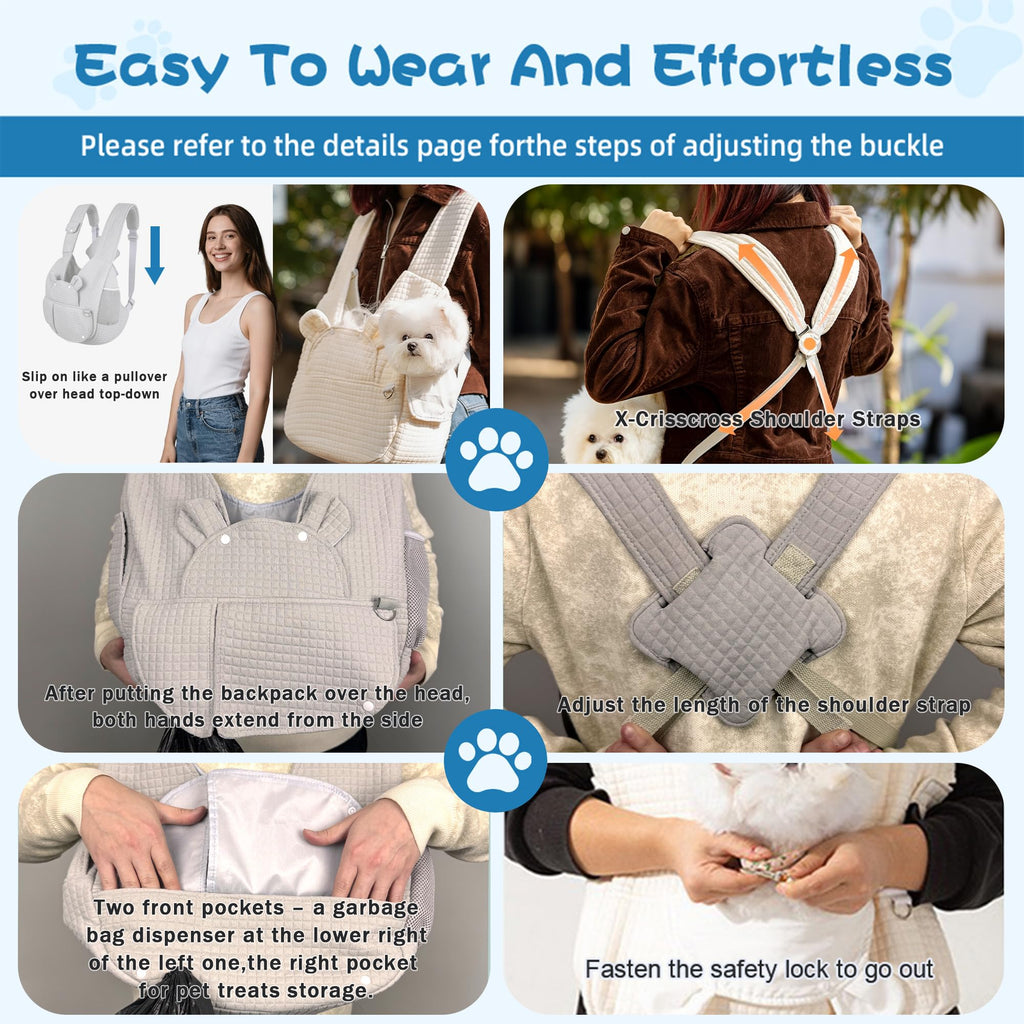 Portable Pet Front Backpack for Small Dogs and Cats J7061