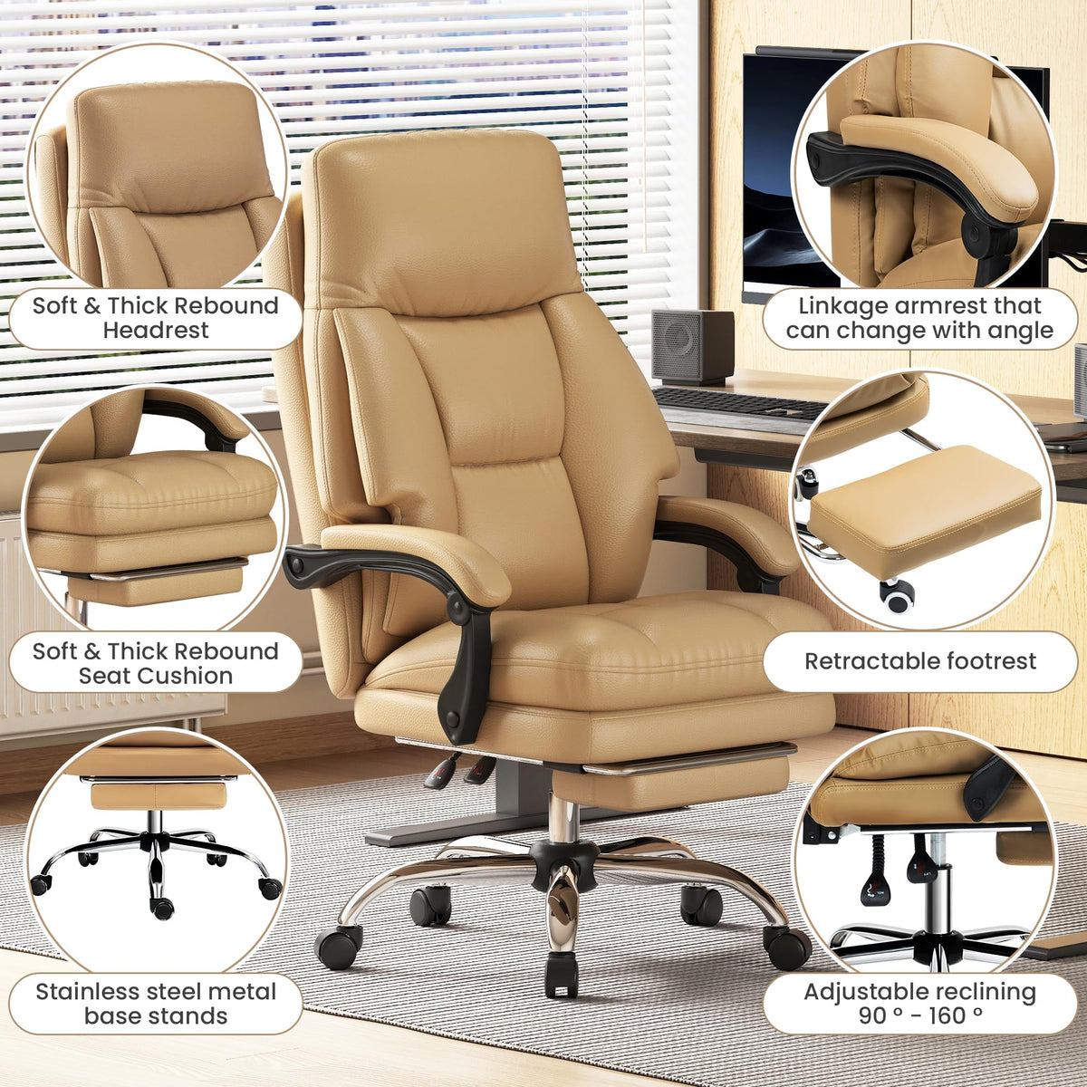 High Back Computer Chair with Soft Cushion E354