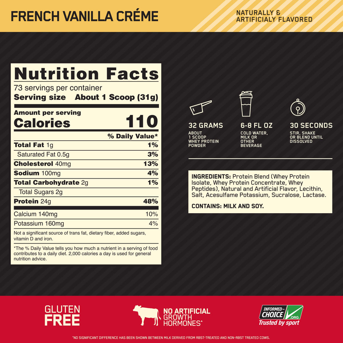 Whey Protein Powder French Vanilla 5 Pound C4034