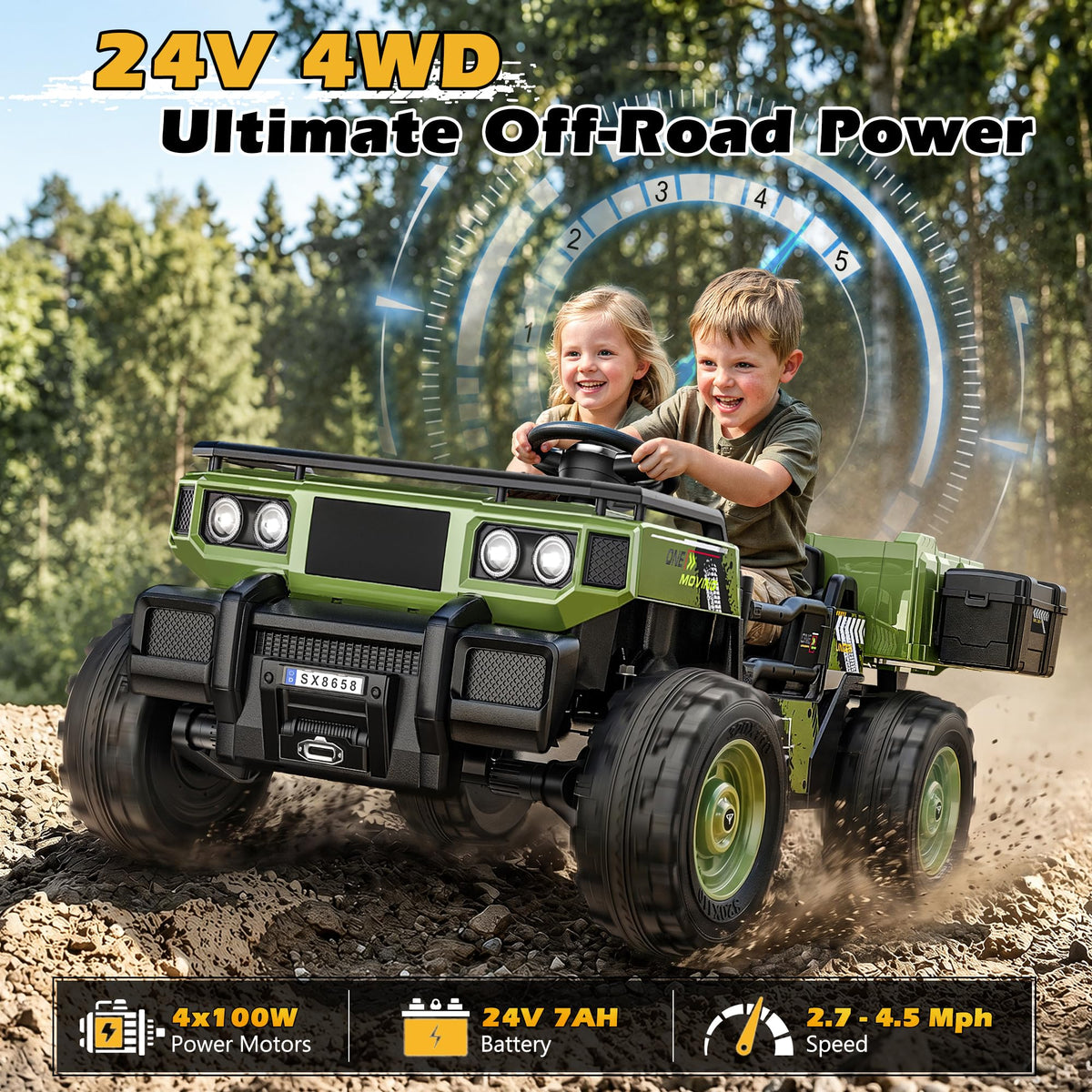 24V 2 Seater Ride On Dump Truck D5683